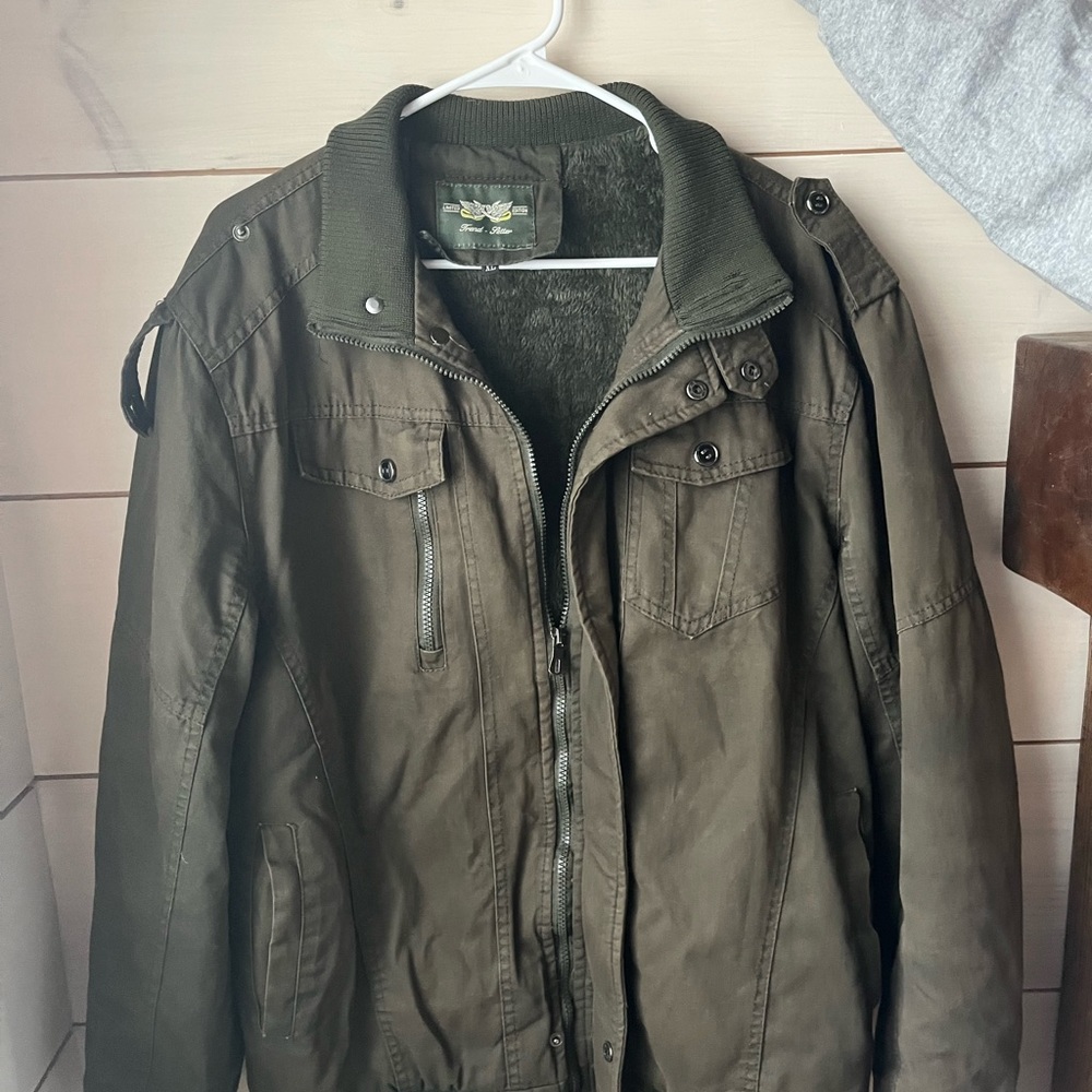 Green fur lined jacket